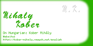 mihaly kober business card